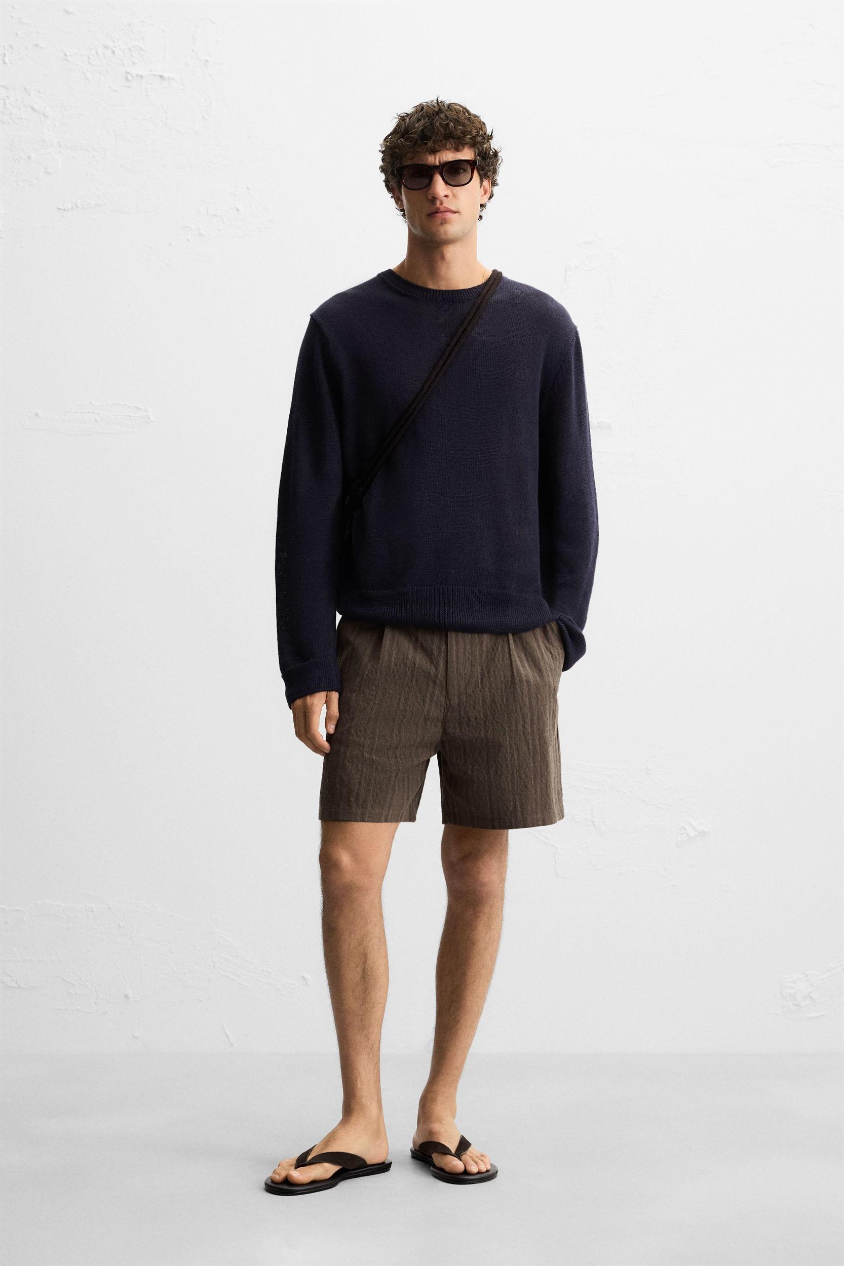 STRIPED REGULAR FIT SHORTS Product Image