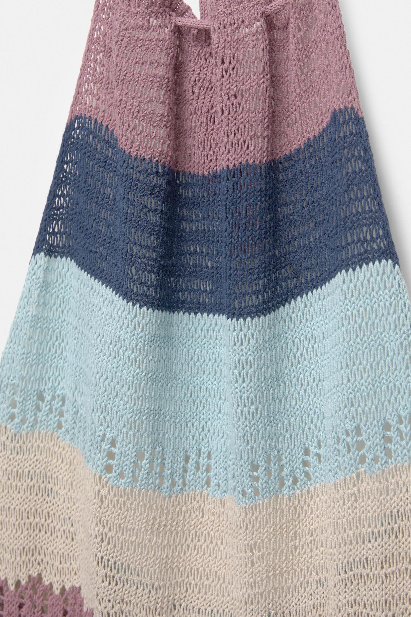 Striped crochet midi dress Product Image