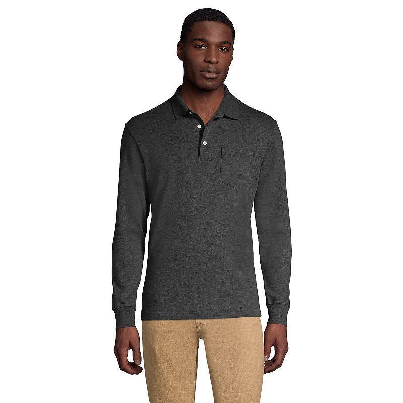 Big & Tall Lands' End Super Soft Classic-Fit Long Sleeve Supima Pocket Polo, Men's,  Product Image