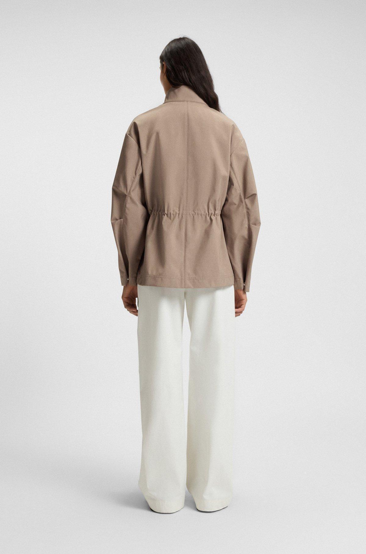 BOSS - Water-repellent jacket with gathered waist - Light Brown Product Image