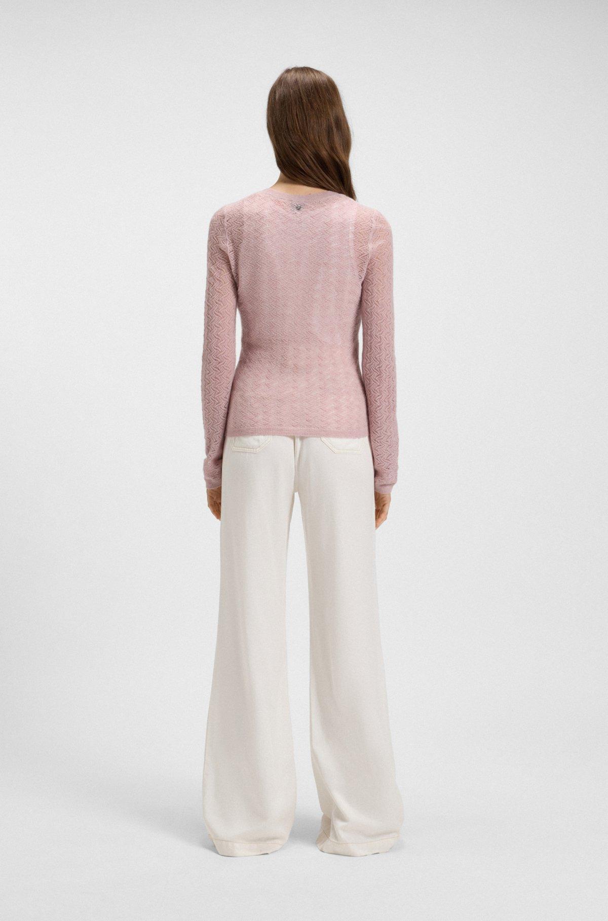Fine-gauge sweater with knitted structure Product Image