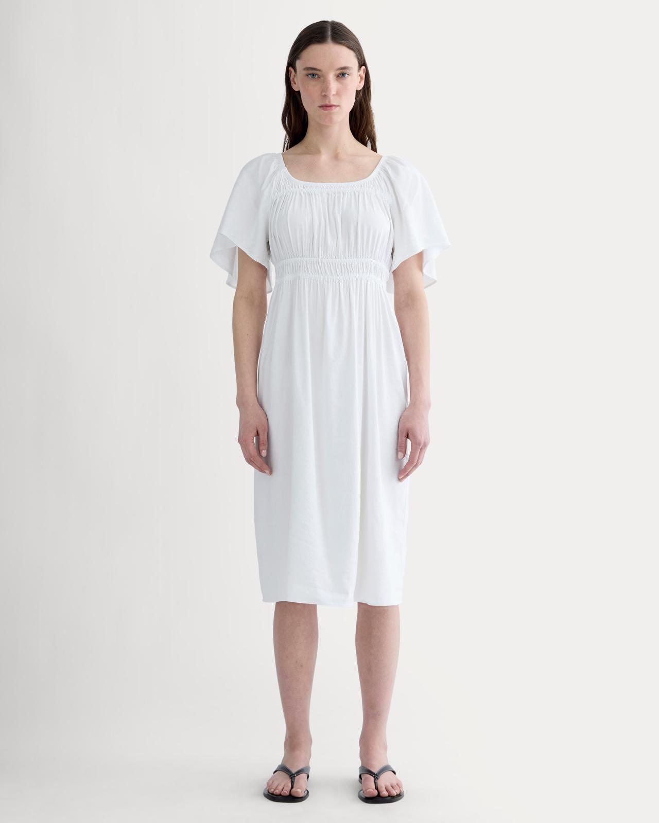 Womens Flutter-Sleeve Dress in Stretch Linen by Everlane Product Image