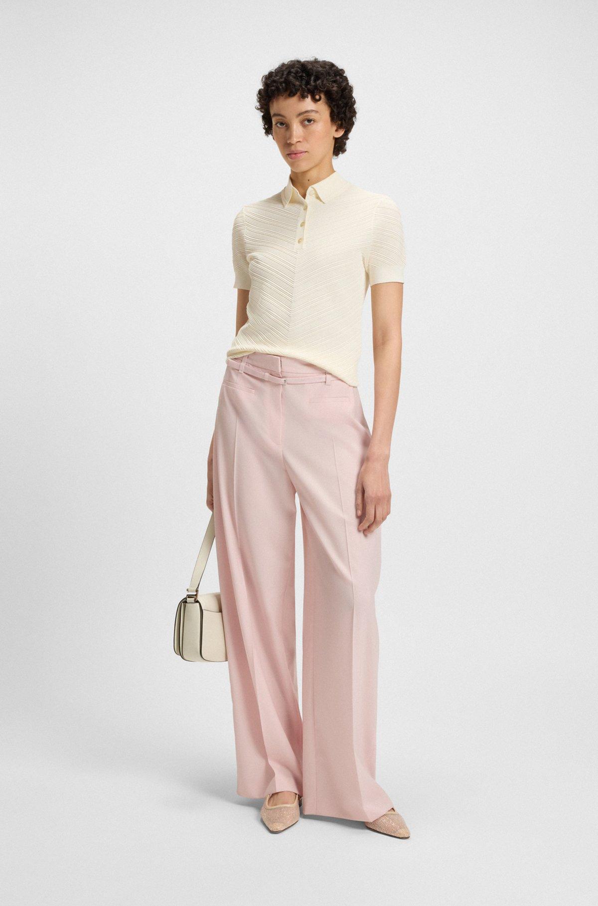 Structured sweater with polo collar Product Image