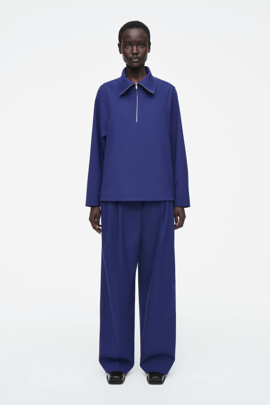 RELAXED TWILL WIDE-LEG PANTS Product Image