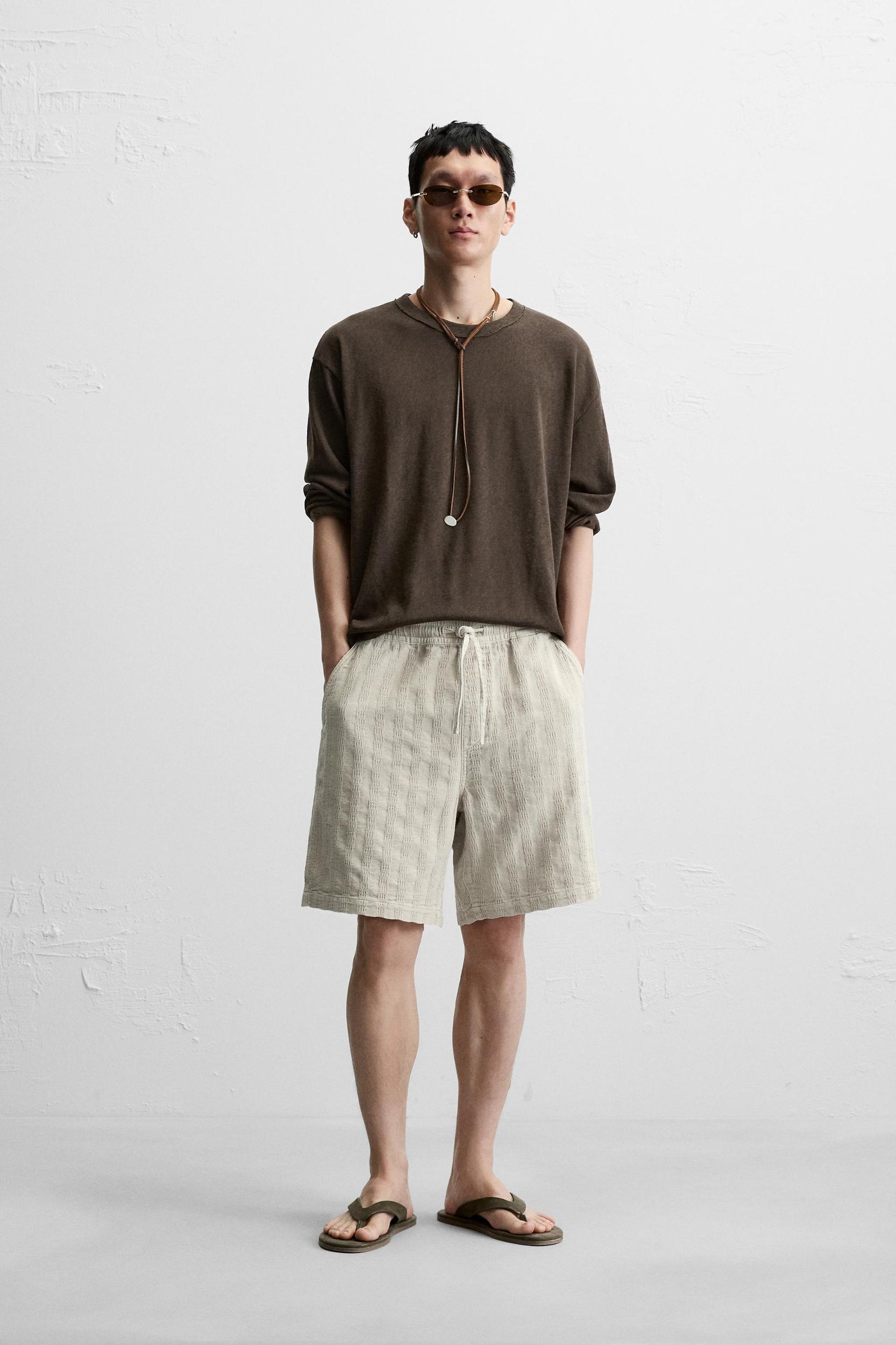 STRIPED JACQUARD SHORTS Product Image