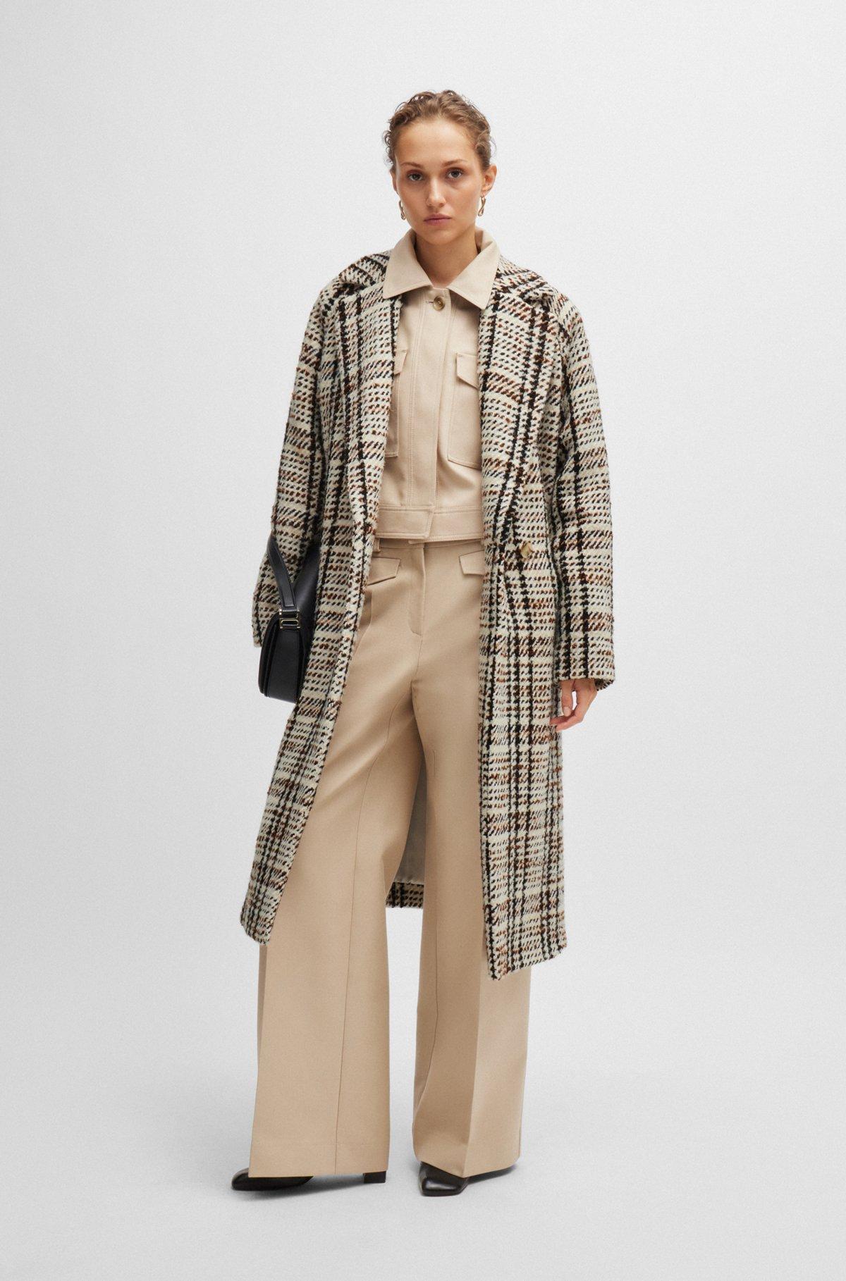 Oversize-fit coat in checked fabric with wool Product Image