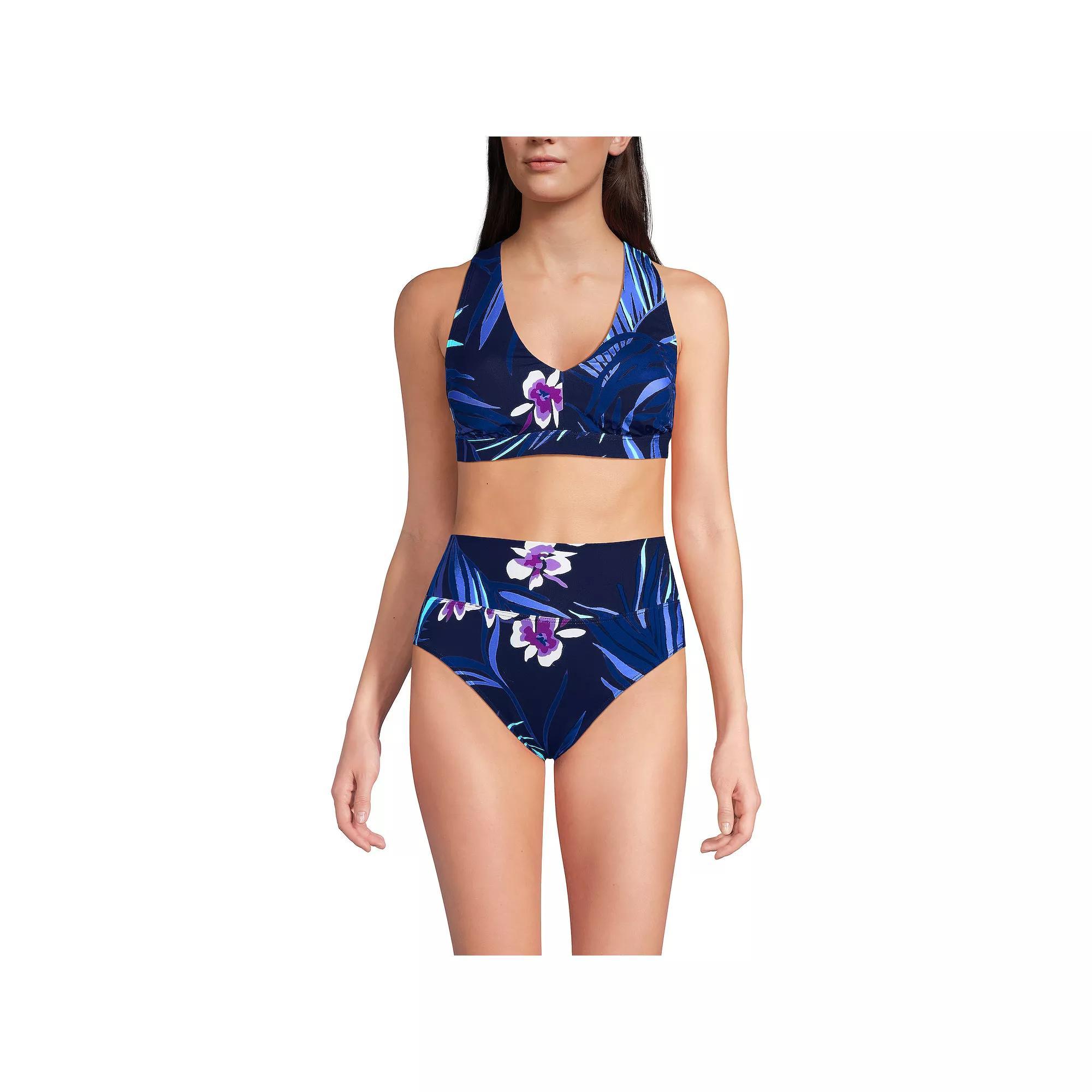 Women's Lands' End V-Neck Tankini & High Waisted Bottom 2-pc. Swimsuit Set,  Product Image