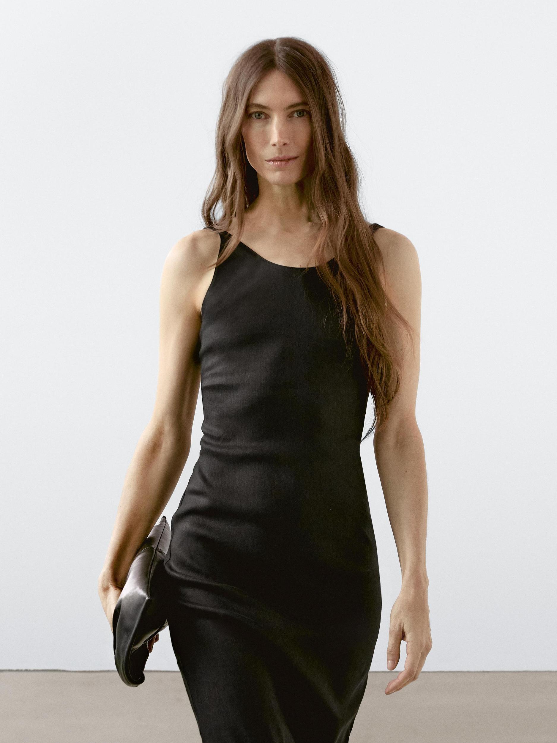 Midi dress with low-cut back Product Image