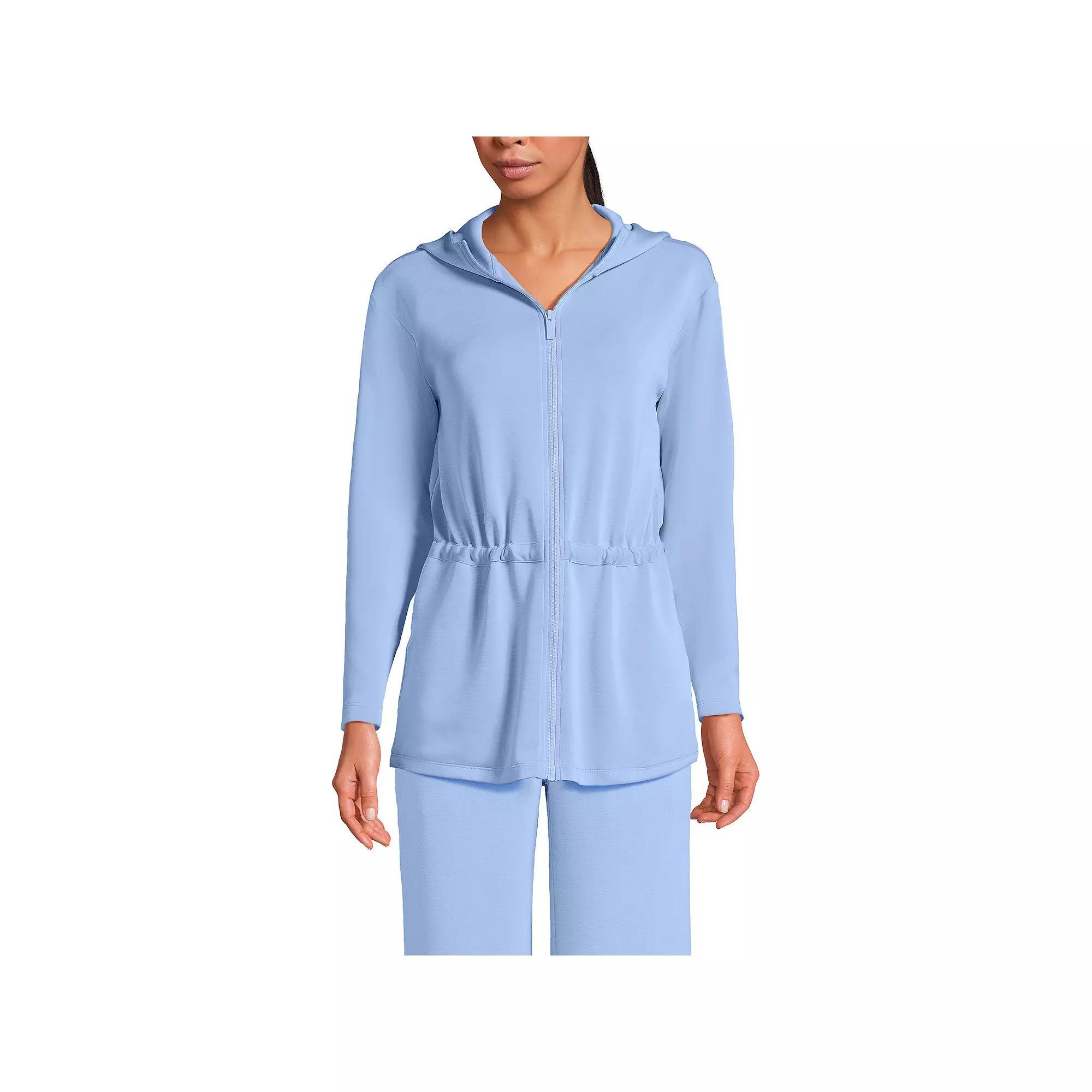 Women's Lands' End Softest Touch Zip-Up Tunic Hoodie Jacket,  Product Image