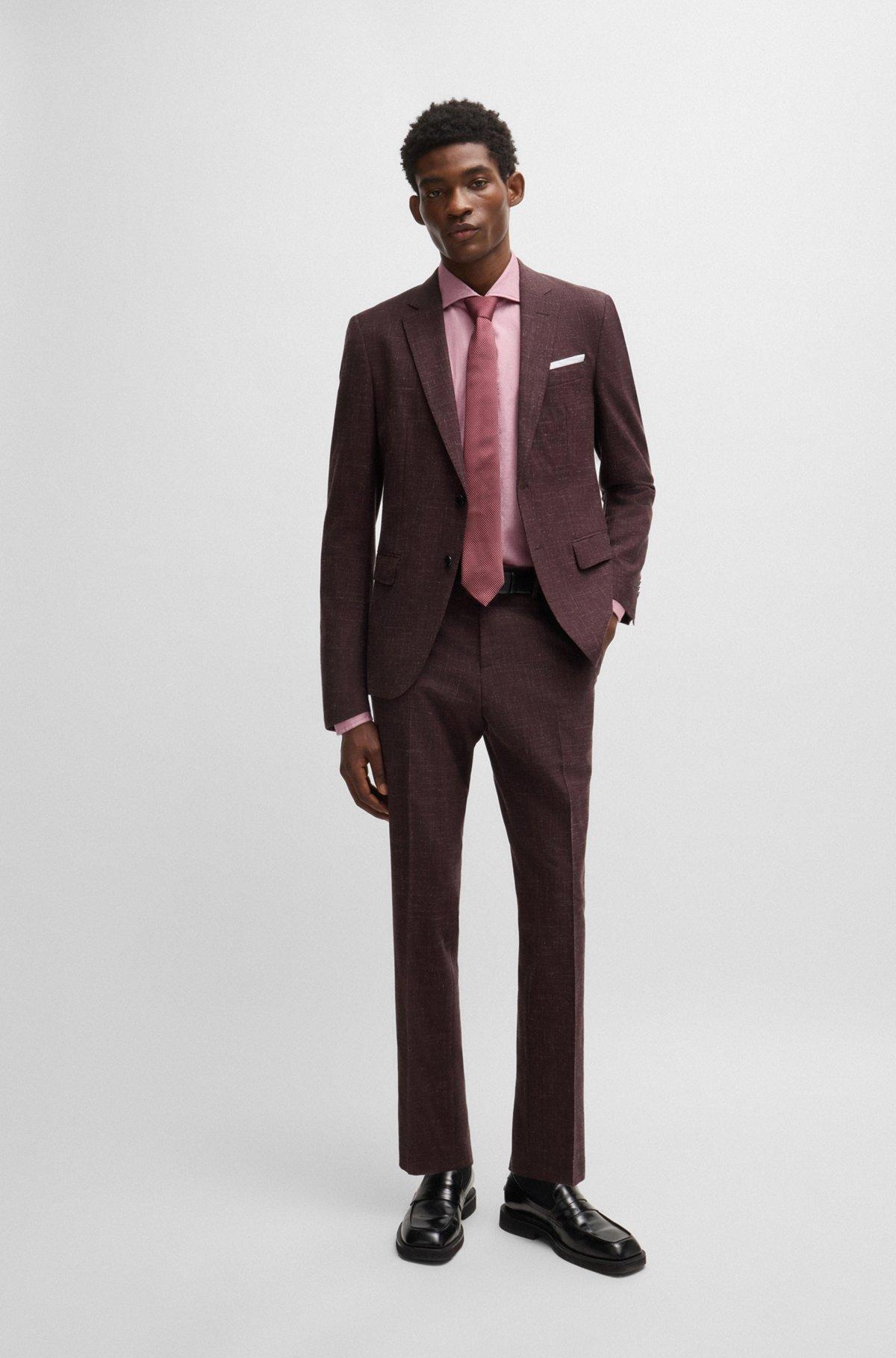 Casual-fit shirt in structured cotton with spread collar Product Image