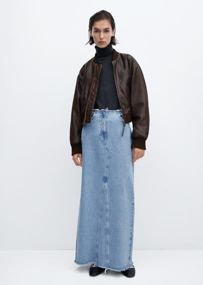 Mango Womens Denim Long Skirt Product Image