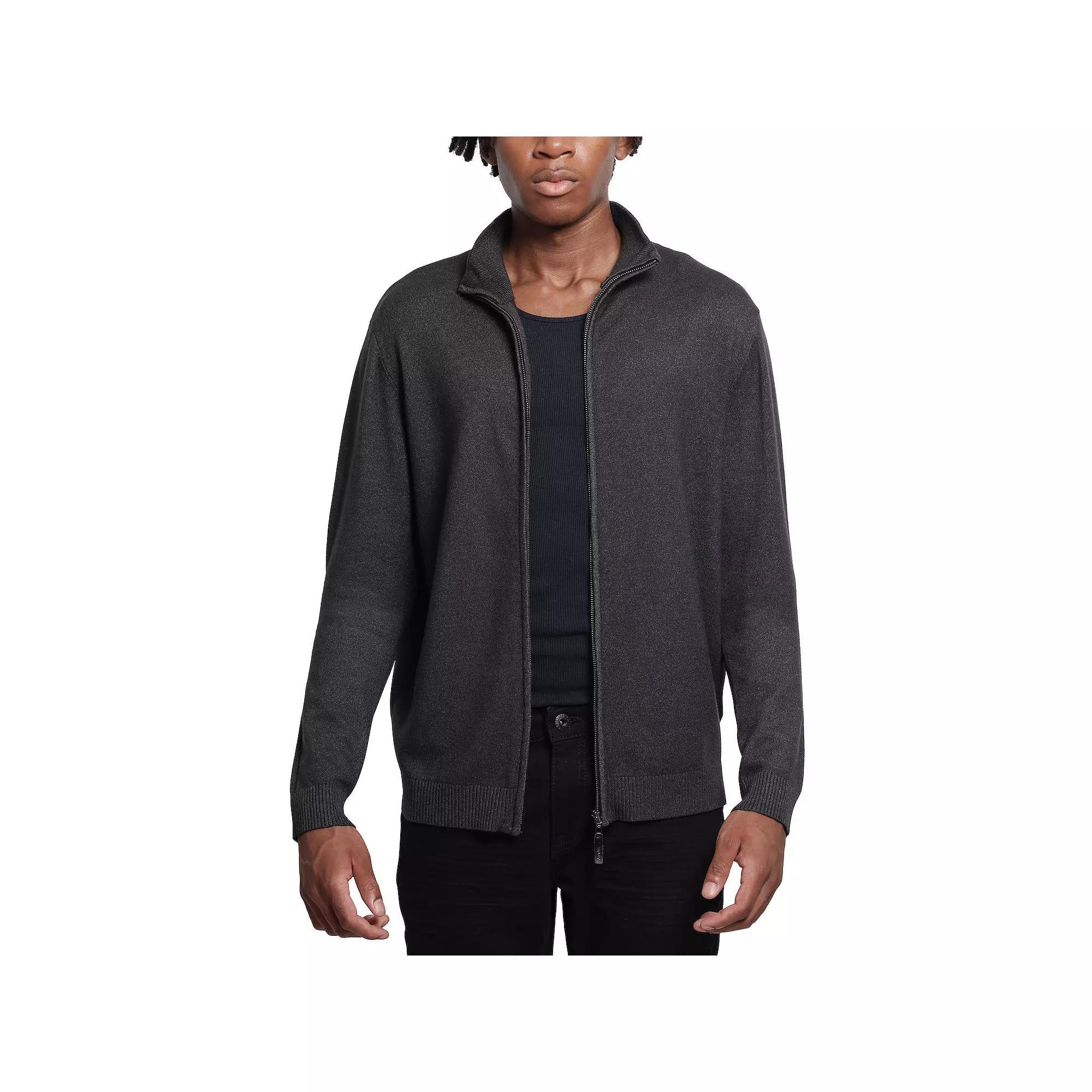 Men's Xray Full Zip Mockneck Sweater, Size: Medium, Heather Grey Product Image