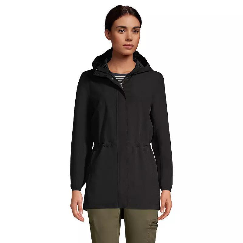 Petite Lands' End Hooded Packable Raincoat, Women's, Size: XS Petite, Black Product Image