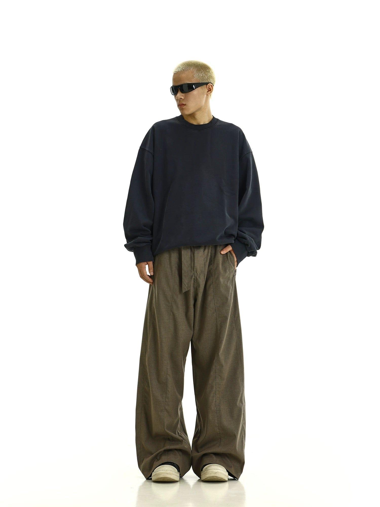 RT No. 11963 BROWN WIDE STRAIGHT PANTS Product Image