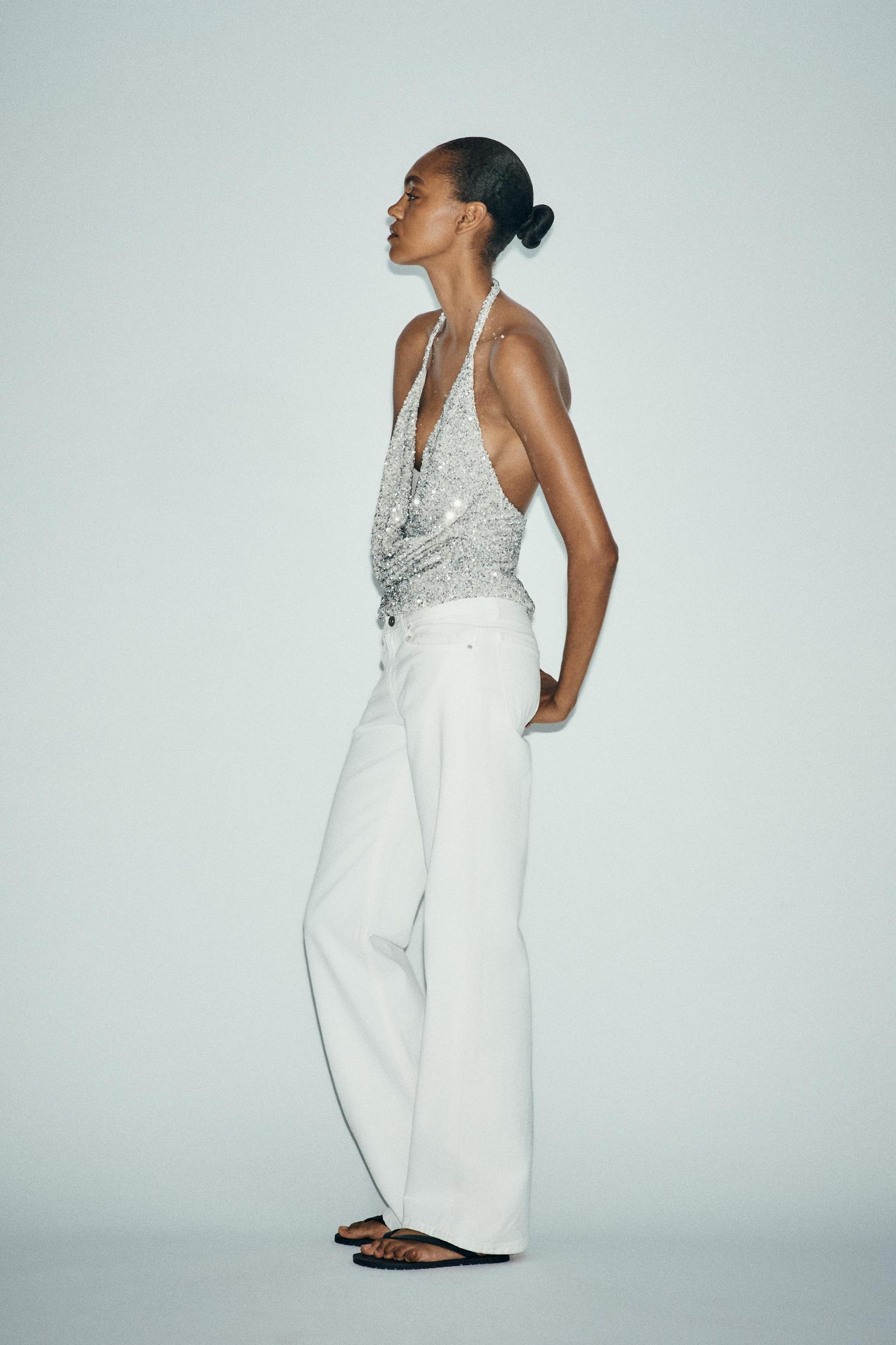 RUCHED SEQUIN TOP Product Image