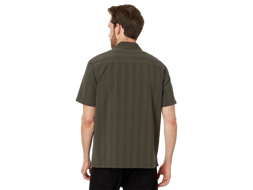 Madewell Ss Easy Tonal Seersucker (Olive Charcoal) Men's Clothing Product Image