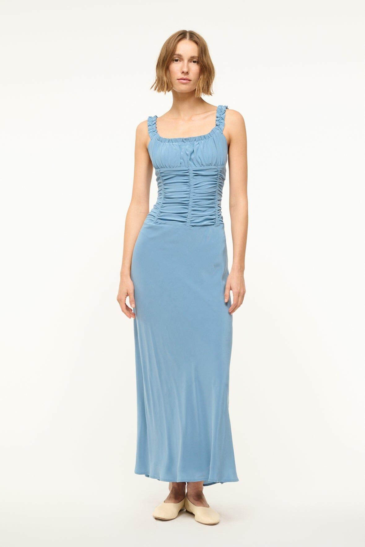 NIC SILK MAXI DRESS | SLATE BLUE Product Image