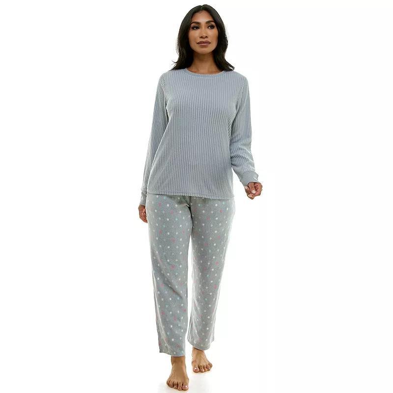 Petite Croft & Barrow 2-pc. Long Sleeve Pajama Top & Pajama Pants Sleep Set, Womens Product Image