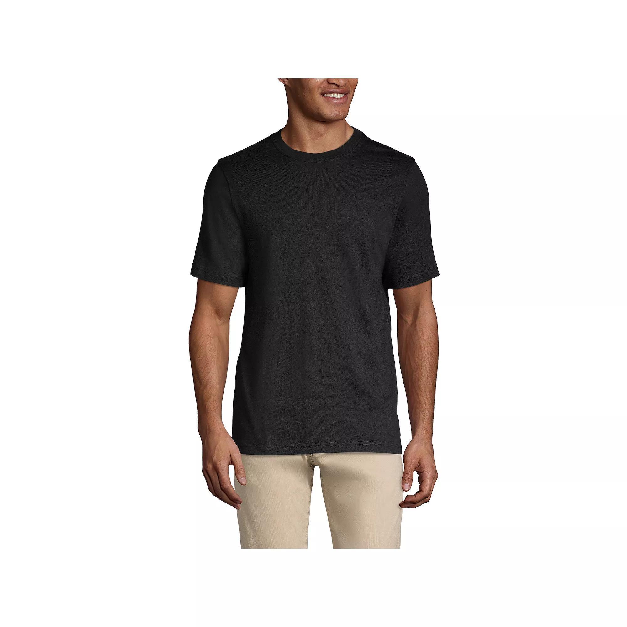 Men's Lands' End Super-T Short Sleeve T-Shirt, Size: Small, Black Product Image