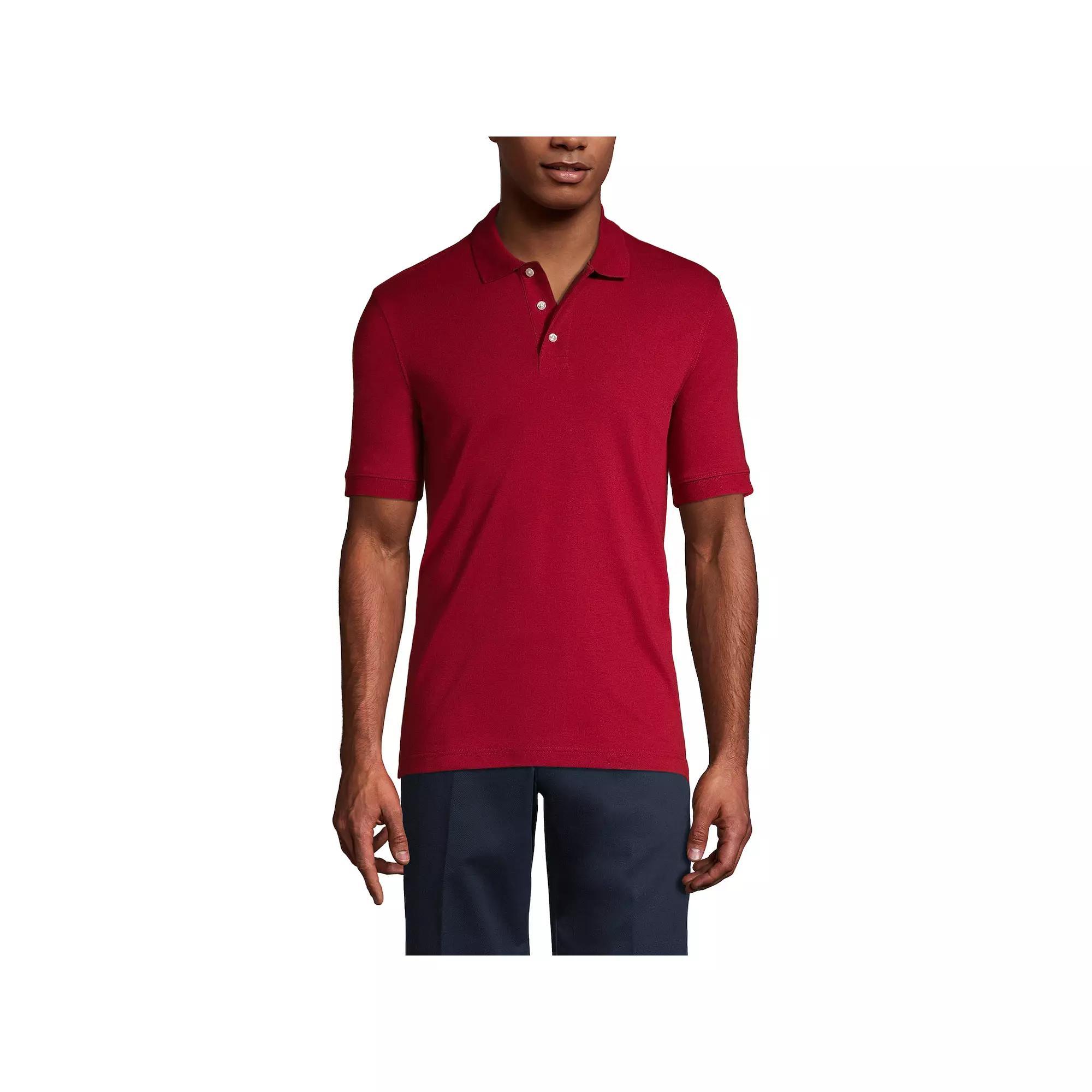 Men's Lands' End Short Sleeve Interlock Polo Shirt,  Product Image