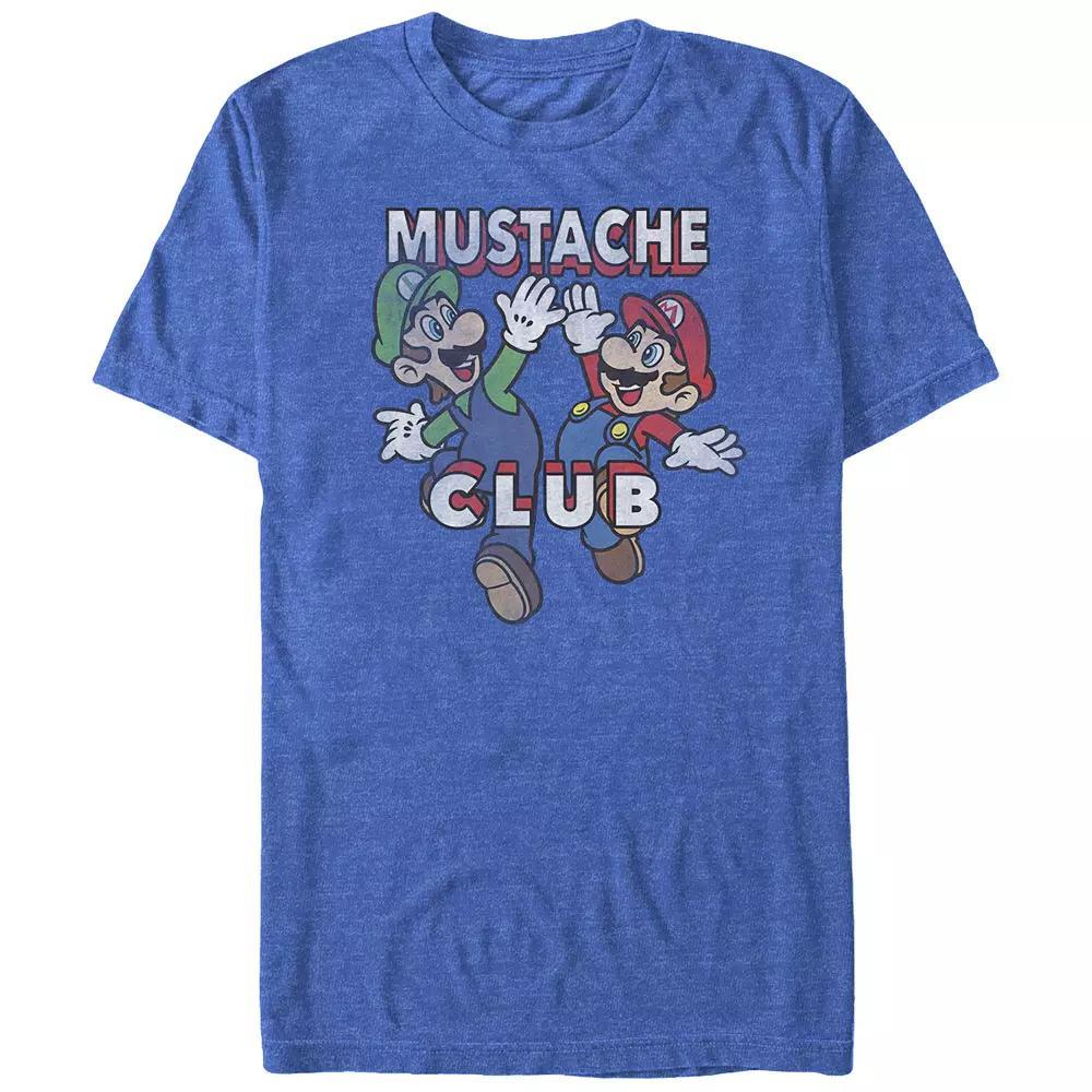 Big & Tall Super Mario Mustache Club Jumping Mario & Luigi Graphic Tee, Men's,  Product Image