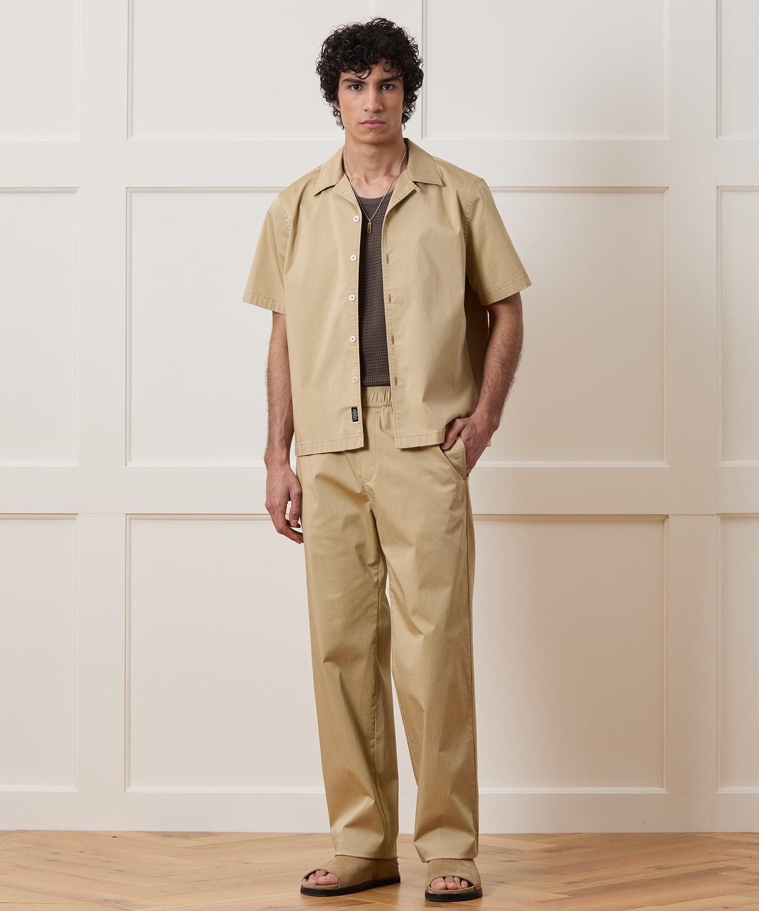 Cropped Poplin Camp Collar Shirt Product Image