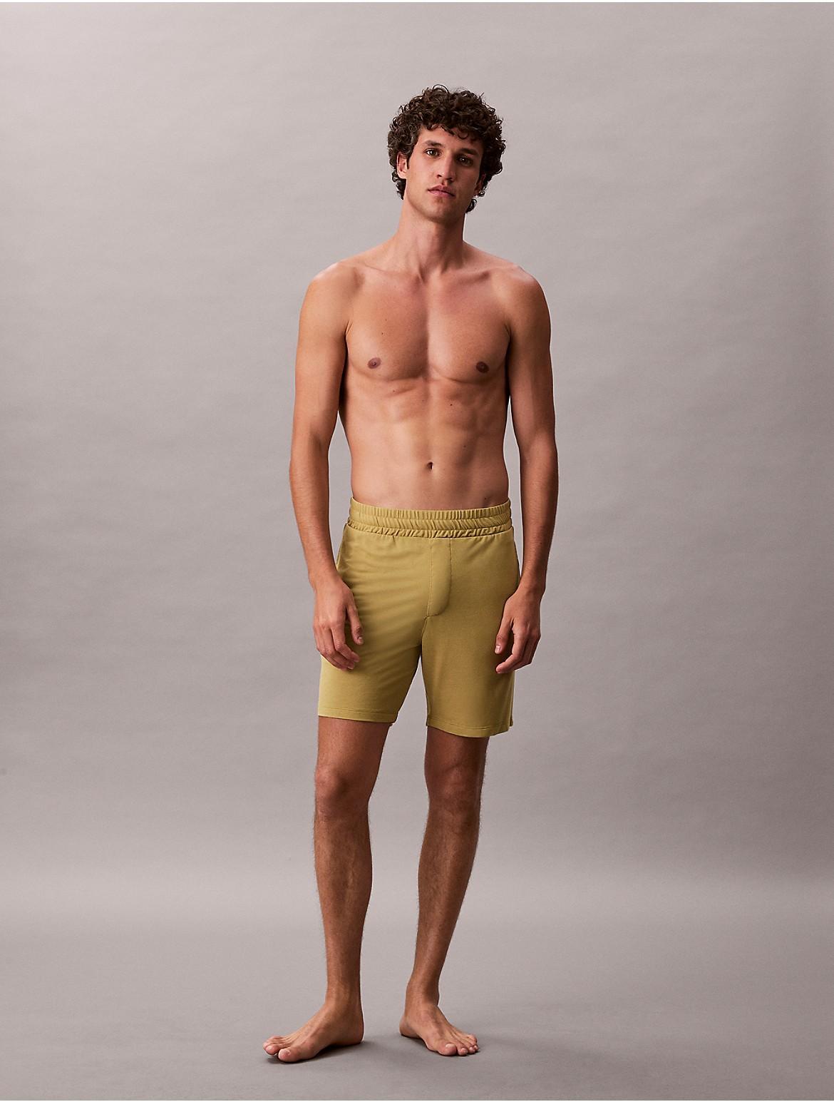 Calvin Klein Mens Modal Pique Sleep Shorts - Yellow Product Image