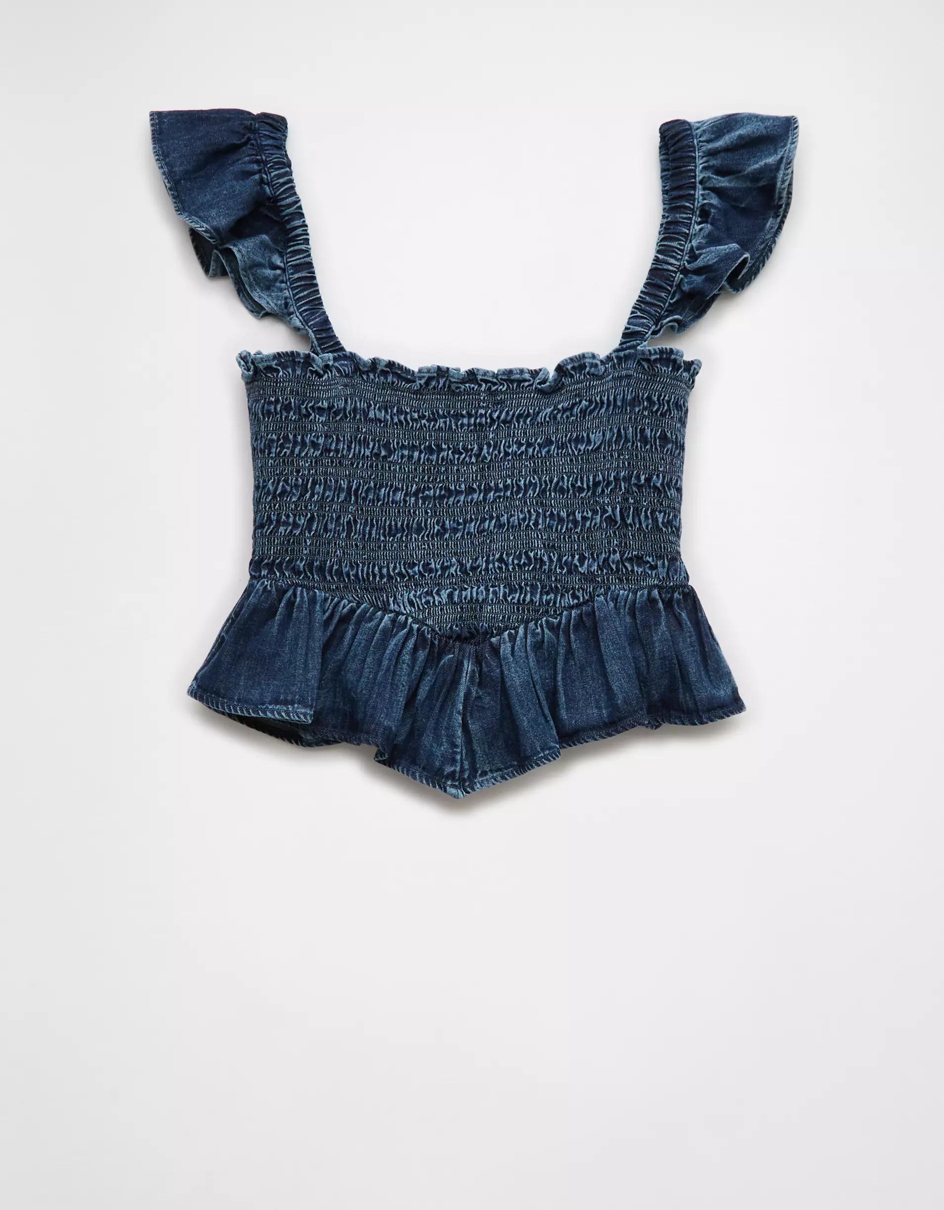 AE Bella Smocked Crop Top Product Image