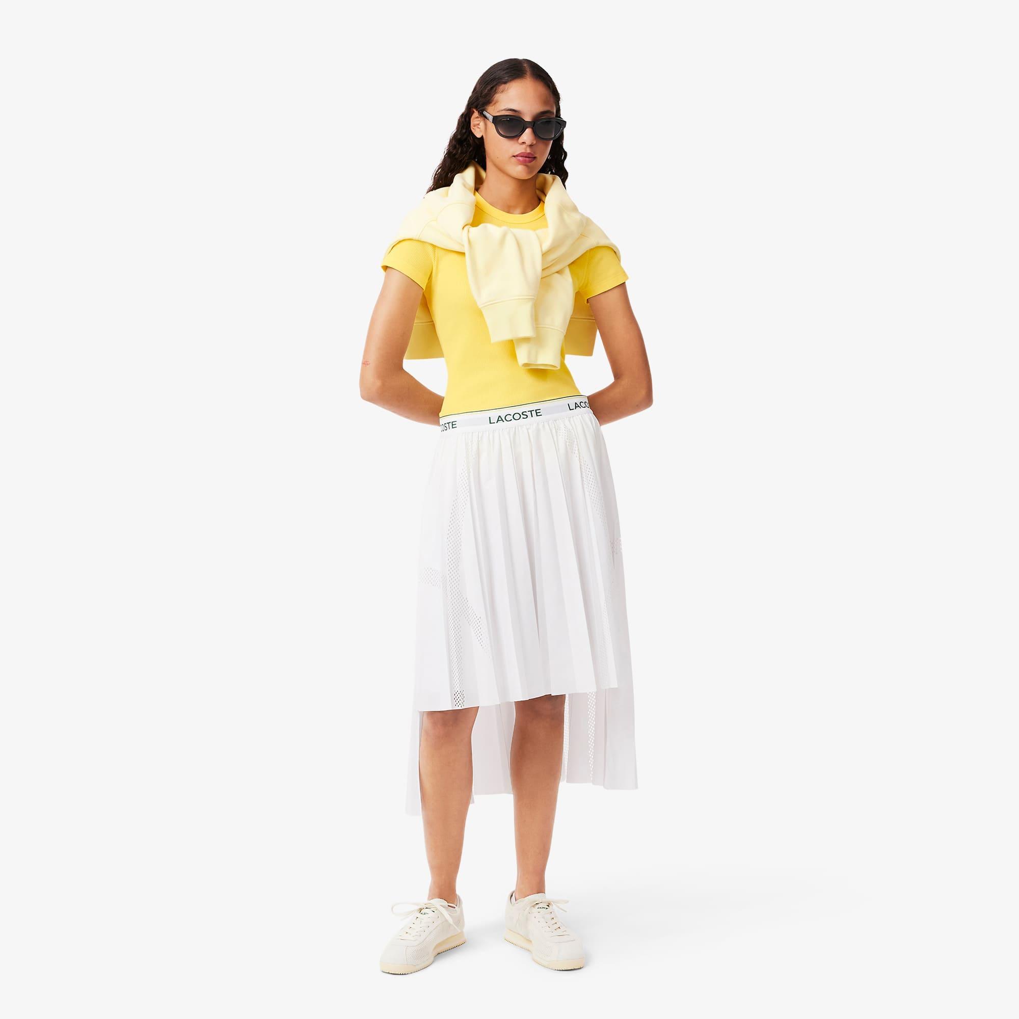 Women's Slim Fit Ribbed Cotton T-Shirt Product Image