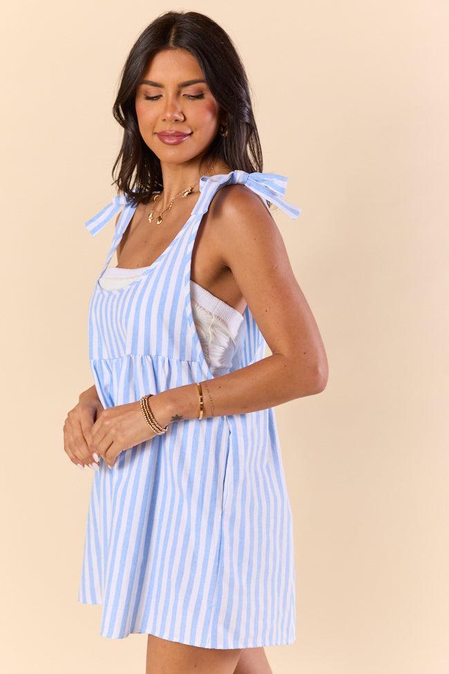Stripe Me Up Blue Vertical Stripe Romper FINAL SALE Product Image