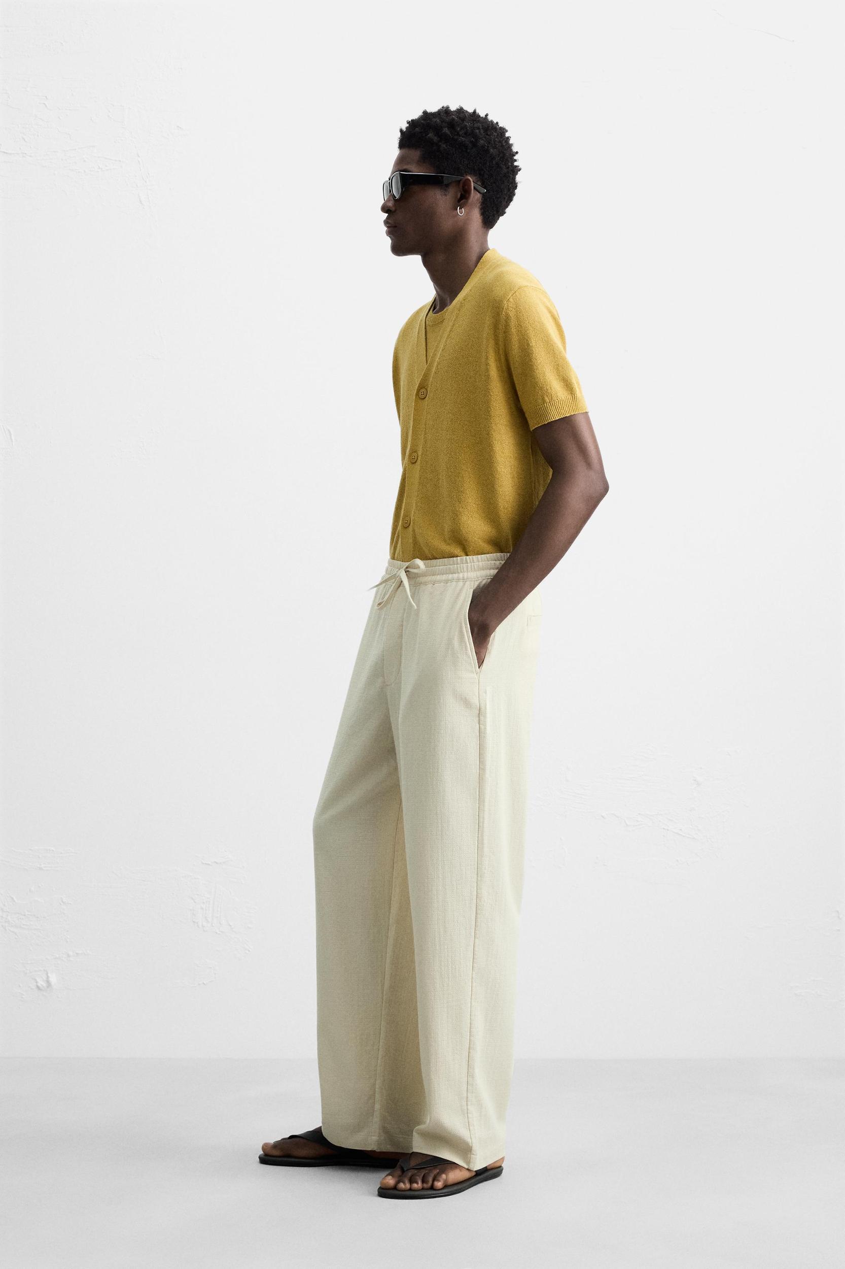 TEXTURED JACQUARD PANTS Product Image