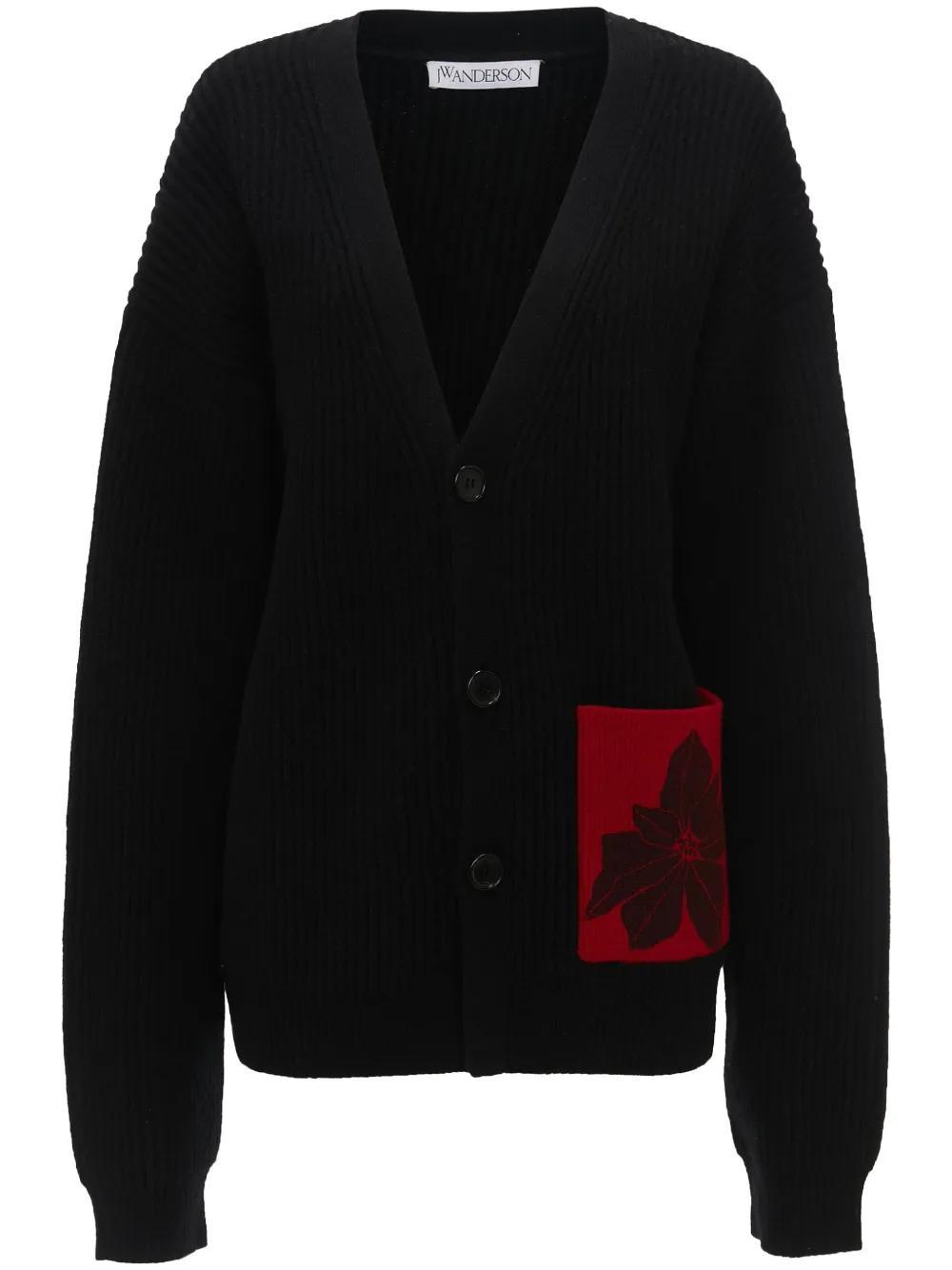 JW ANDERSON Cardigan With Patch Pocket In Black Product Image