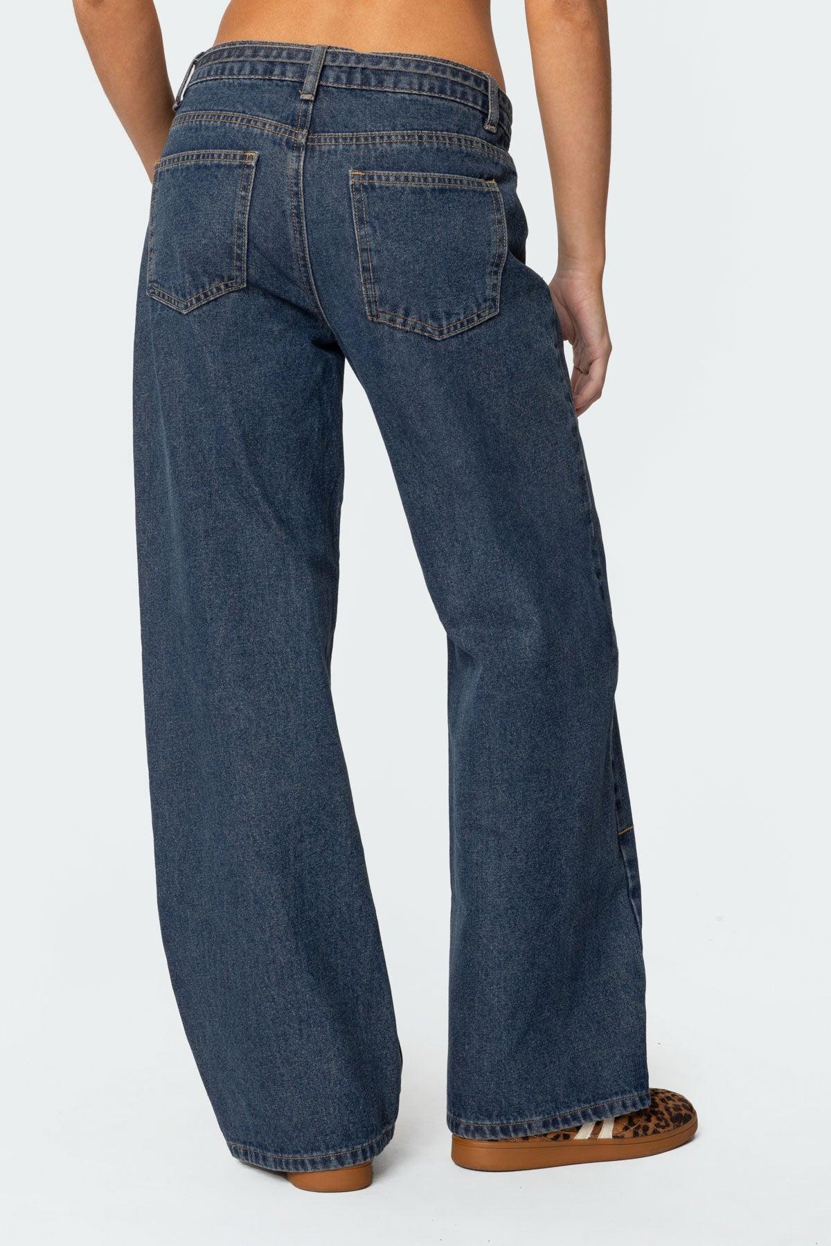 Funky Stitch Low Rise Jeans Product Image