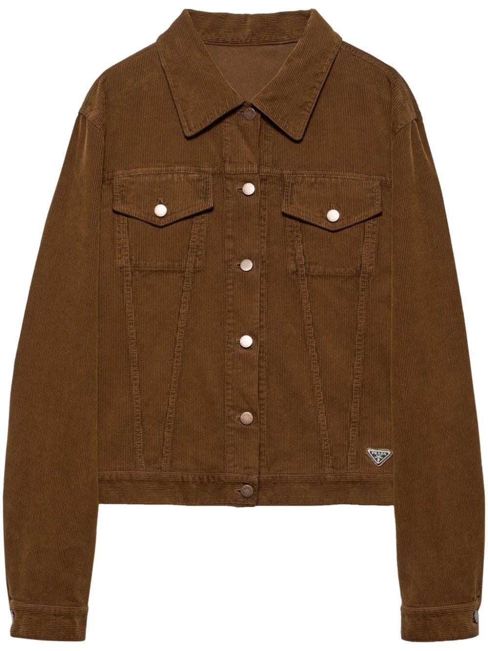 Corduroy Blouson Jacket In Brown Product Image