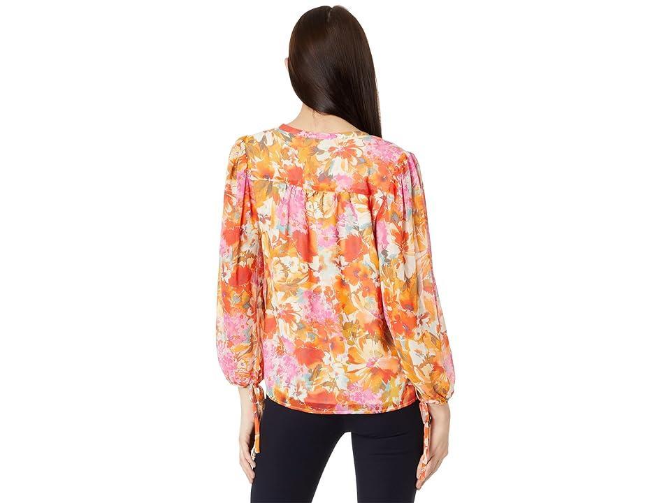 Vince Camuto V Neck Blouse With Puff Sleeve (Tulip ) Women's Clothing Product Image