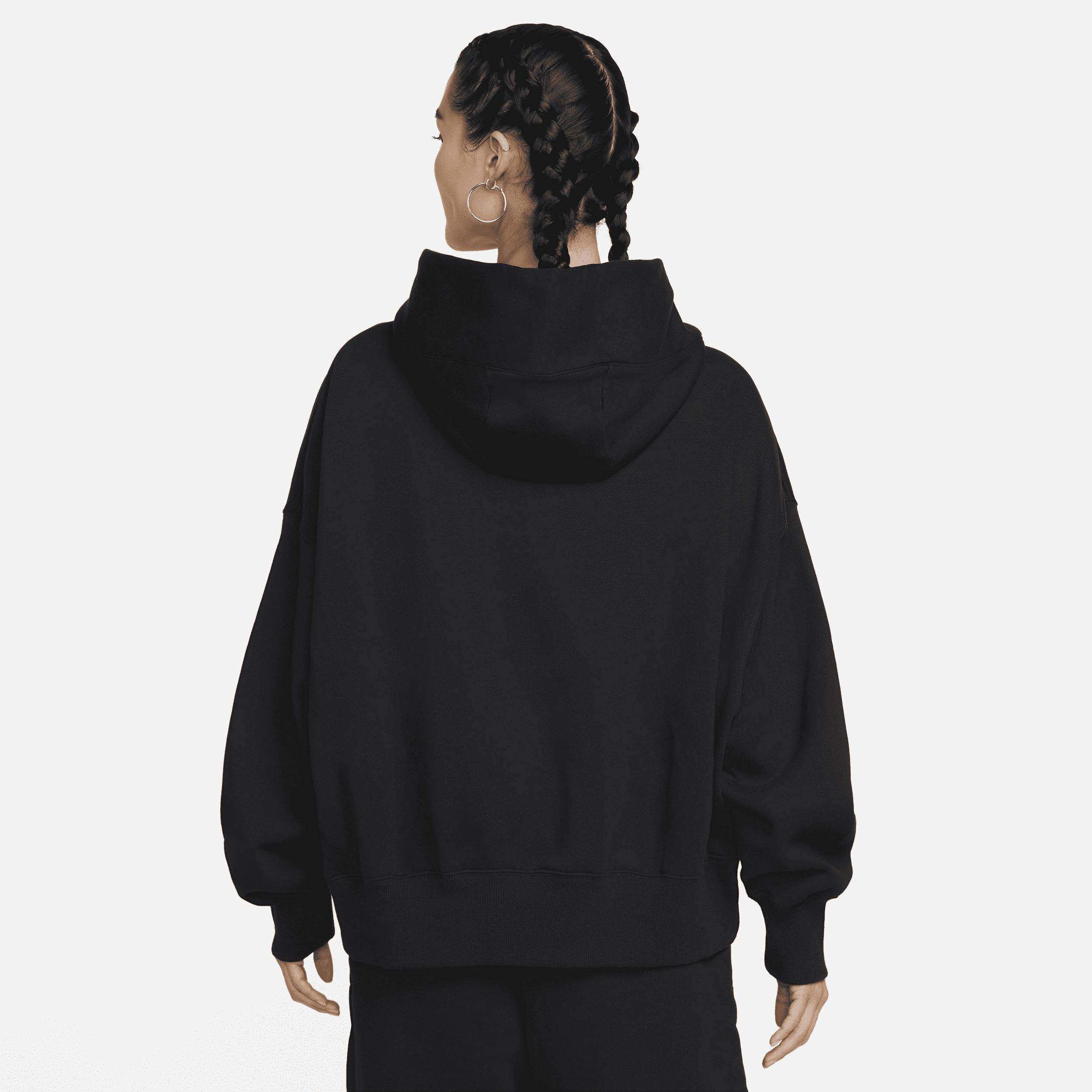 Nike Phoenix Fleece super oversized hoodie in black Product Image