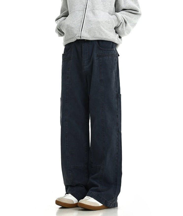 RT No. 11428 DARK GRAY STRAIGHT CARPENTER PANTS Product Image
