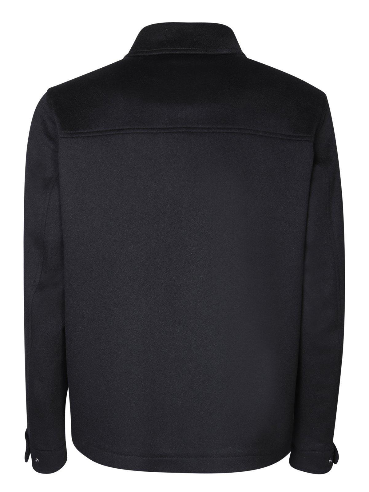 HERNO Buttoned Shirt Jacket  In Black Product Image