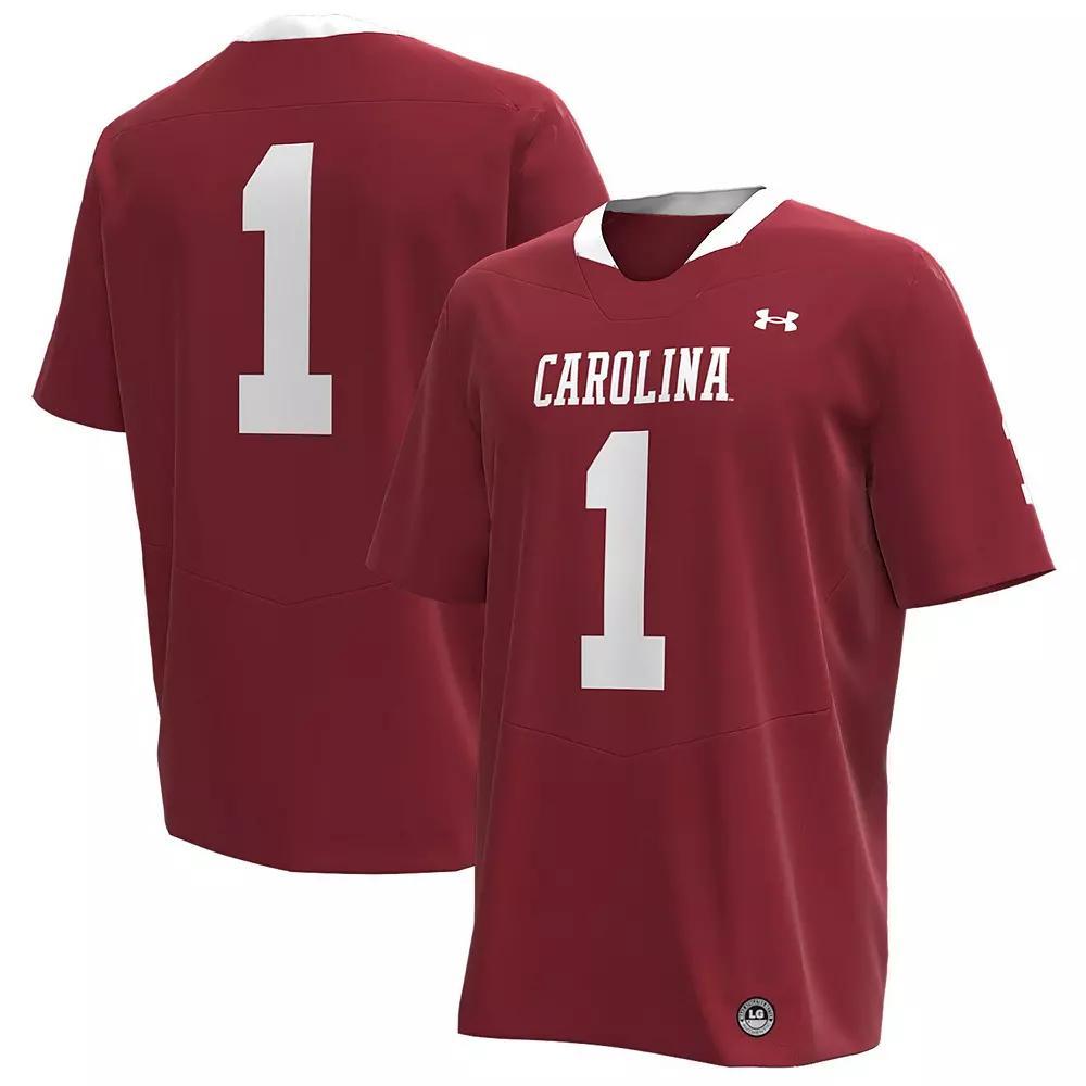 Men's Under Armour #1 Garnet South Carolina Gamecocks Throwback Replica Jersey,  Product Image