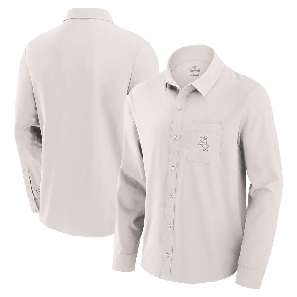 Men's Fanatics Cream Chicago White Sox Front Office Long Sleeve Button-Up Shirt,  Product Image
