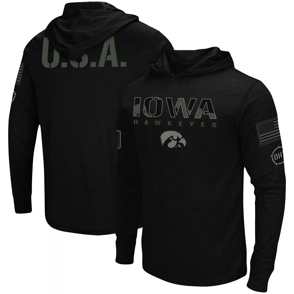 Men's Colosseum Black Nebraska Huskers OHT Military Appreciation Hoodie Long Sleeve T-Shirt,  Product Image