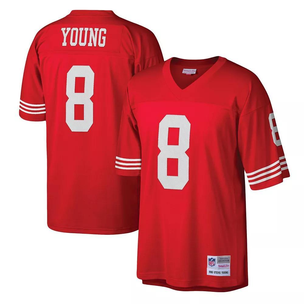 Men's Mitchell & Ness Steve Young Scarlet San Francisco 49ers Legacy Replica Jersey,  Product Image