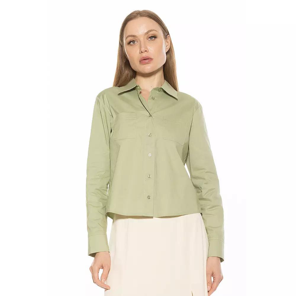 Women's ALEXIA ADMOR Roxanne Long Sleeve Collared Shirt,  Product Image
