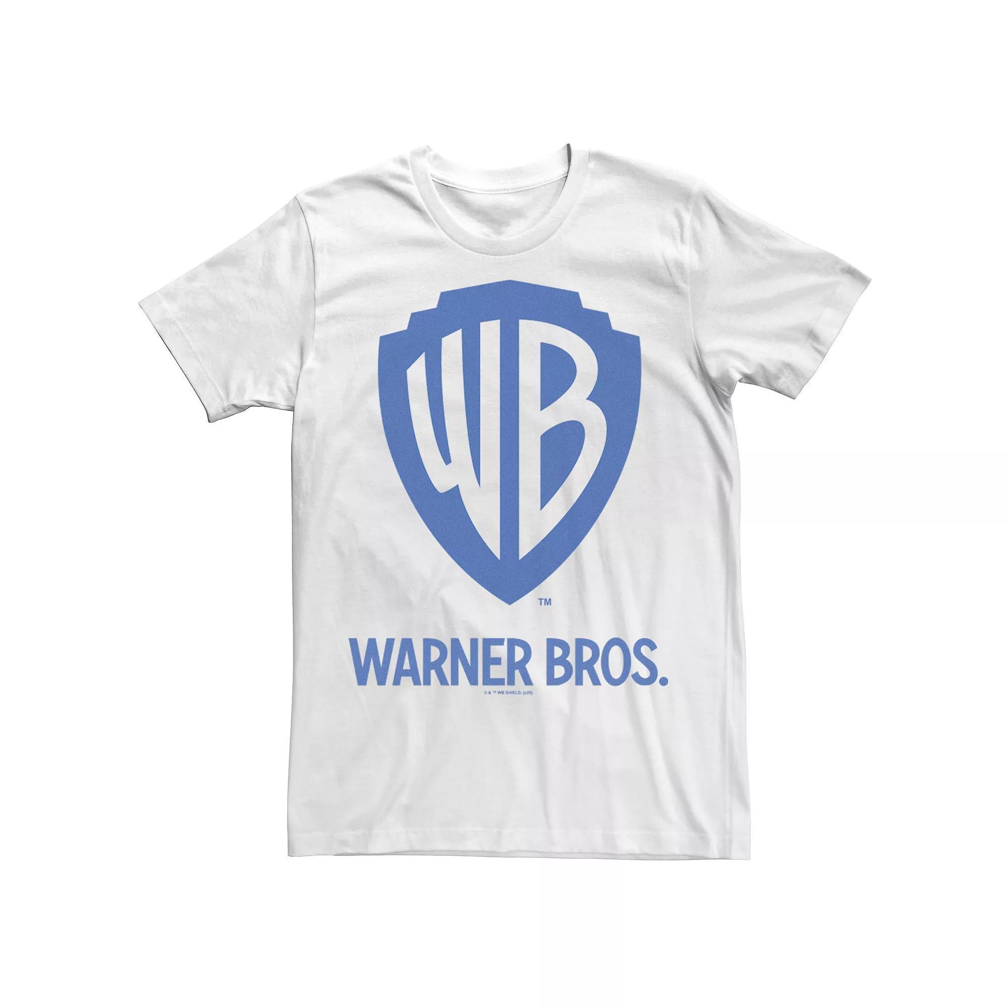 Men's Warner Bros. Blue Logo Tee, Size: XXL, White Product Image