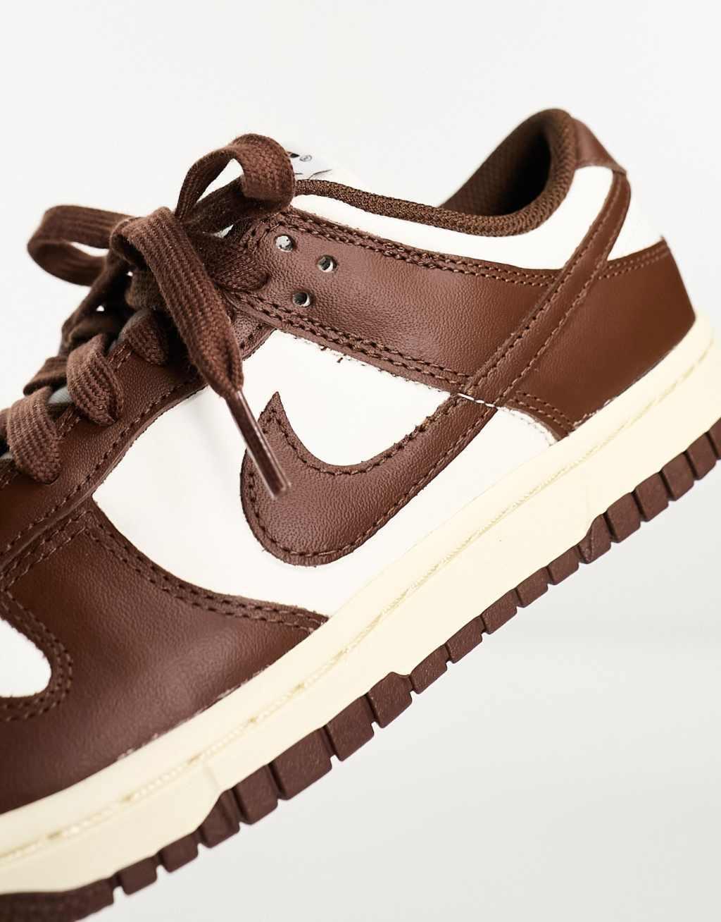 Nike Dunk Low sneakers in brown and off white  Product Image