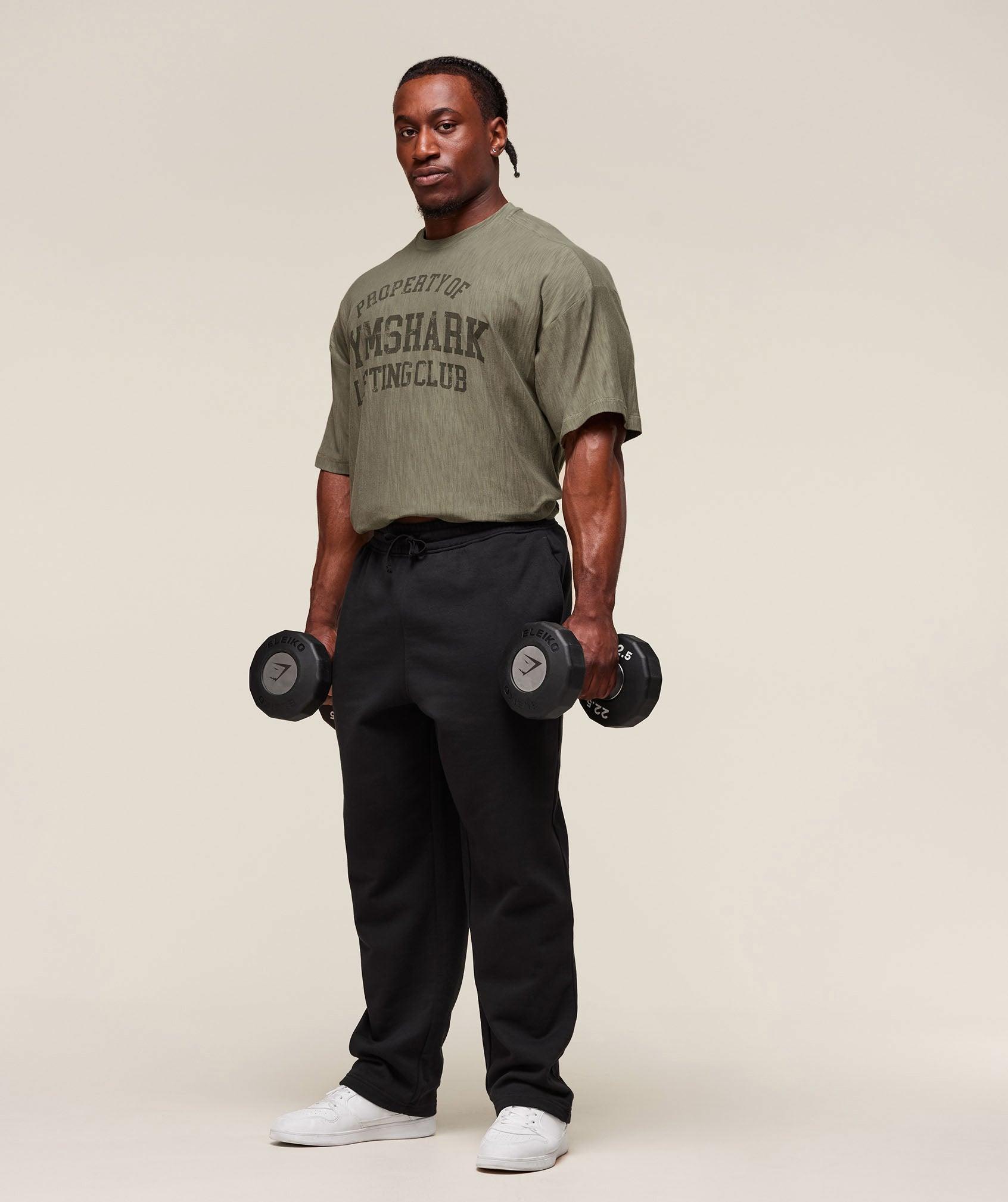 Gymshark Lightweight Slub Textured T-Shirt - Utility Green Male Product Image