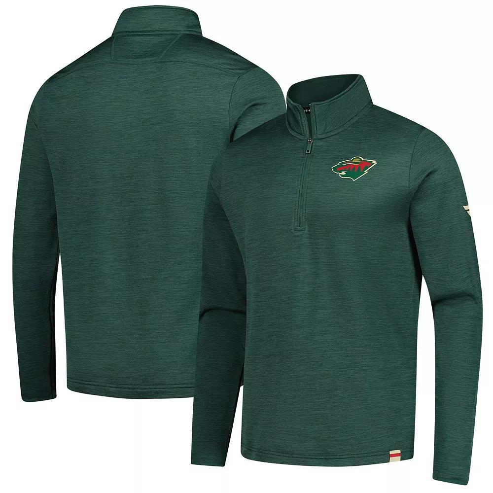 Men's Fanatics  Heather Green Minnesota Wild Authentic Pro Lightweight Quarter-Zip Pullover, Size: XL Product Image