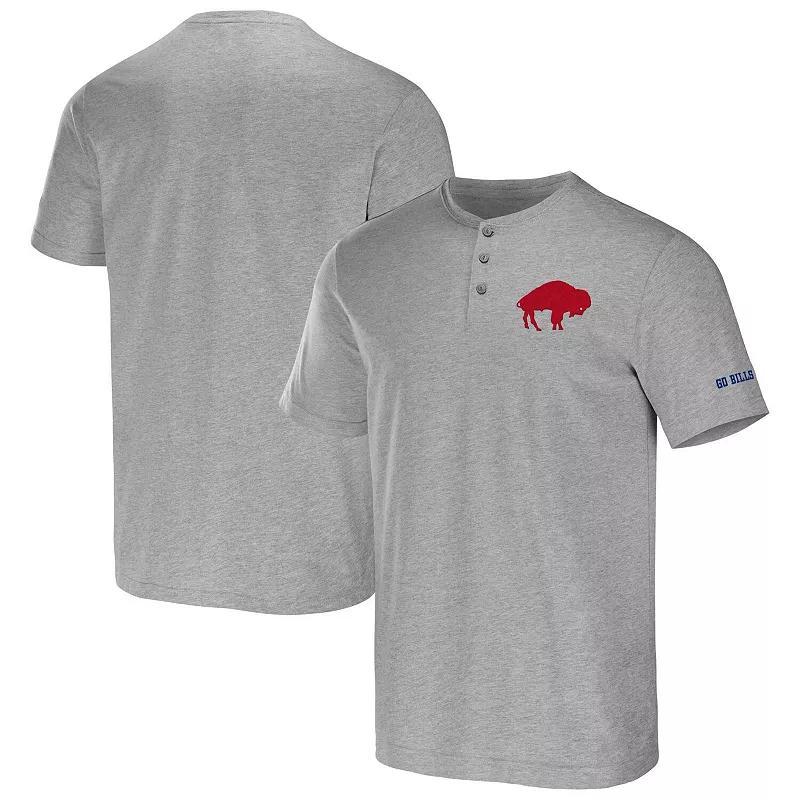 Mens NFL x Darius Rucker Collection by Fanatics Heathered Gray Buffalo Bills Henley T-Shirt Product Image