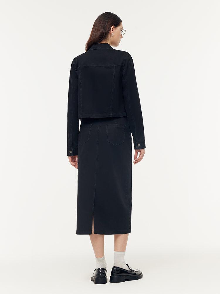 Denim Jacket And Camisole And Adjustable Waist Skirt Three-Piece Set Product Image