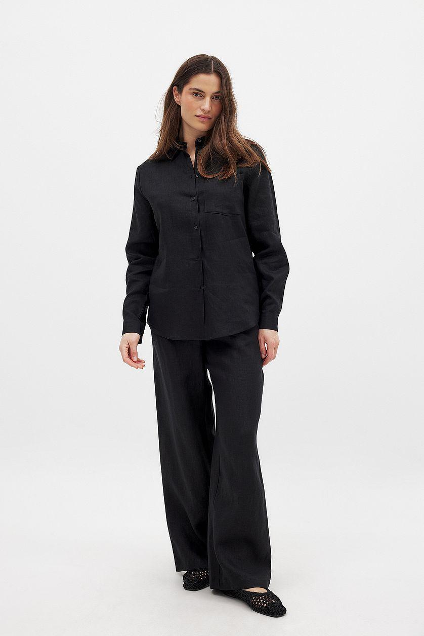 Linen Wide Leg Pants Product Image